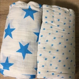 Aden + anais blue stars swaddle blanket